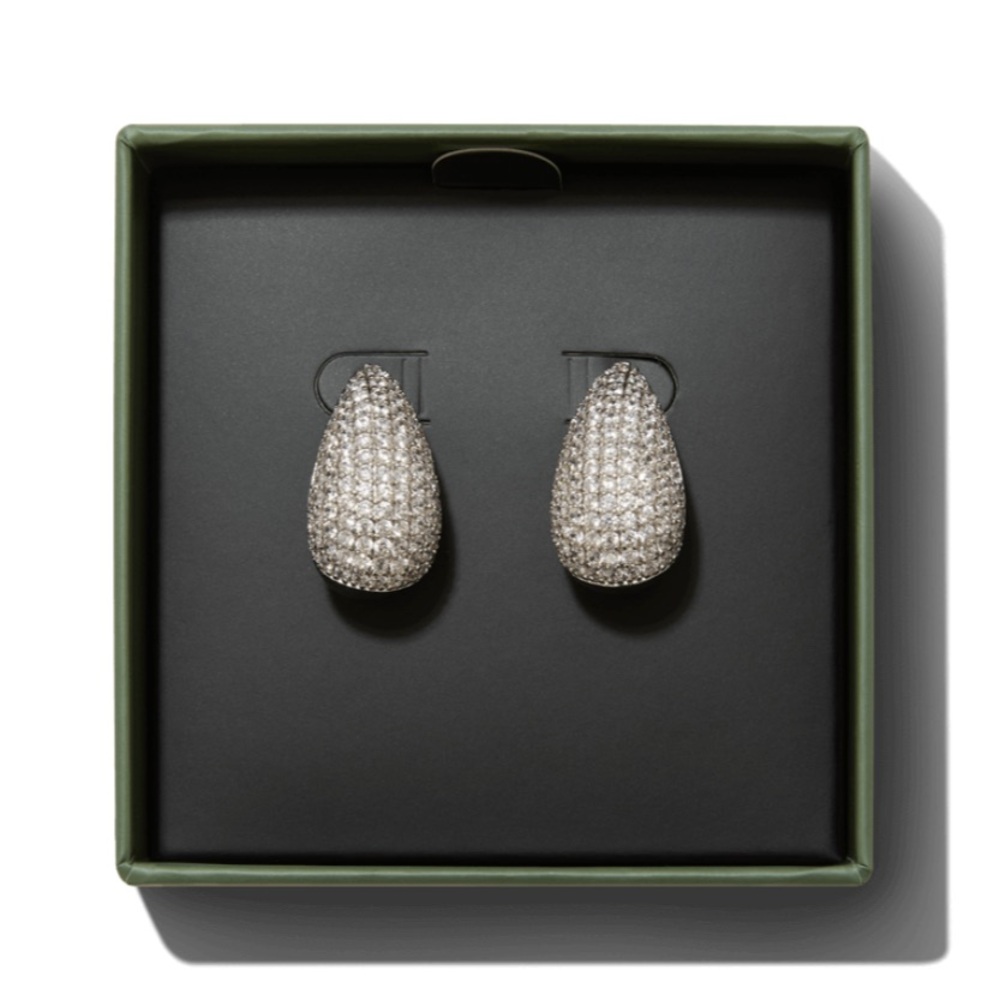 NWT Jewels By Sunaina Narnia Studs in Silver and Cubic Zirconia
